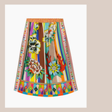 Vanessa Printed Midi Skirt - Flowers