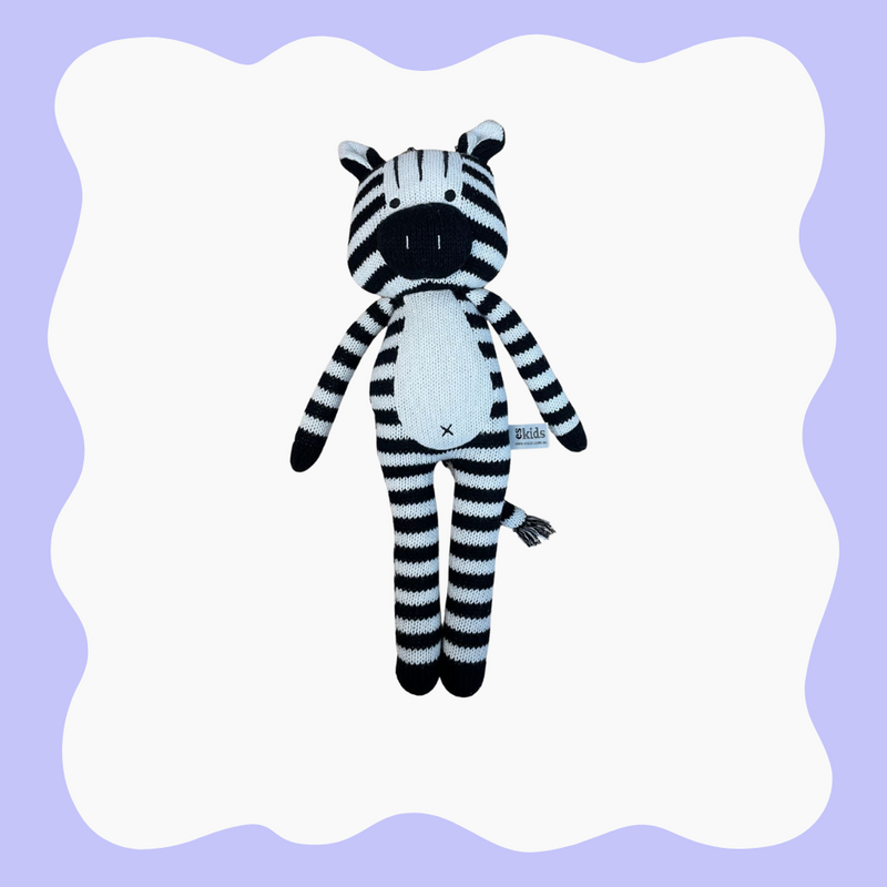 Large Eco Knitted Toy - Zebra