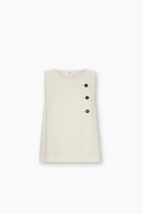 Anise Button Tank - Chalk