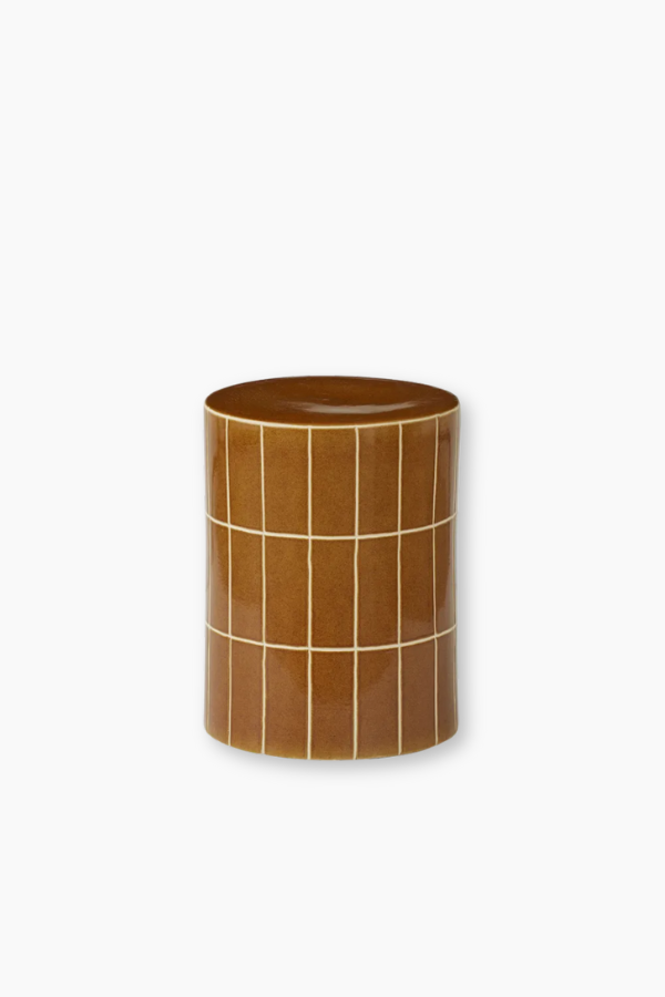 Ceramic Tile Stool - Tan