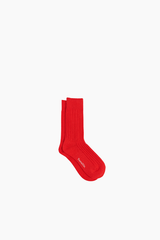 Ribbed Merino Socks - Poppy