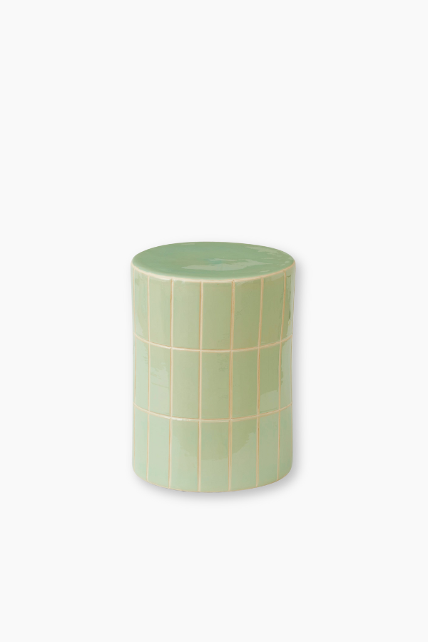 Ceramic Tile Stool - Mint