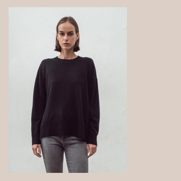 Oversized Crew Sweater - Black