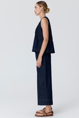 Anise Button Tank - Denim