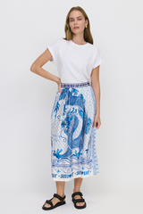 Vanessa Printed Midi Skirt - Amalfi Coast