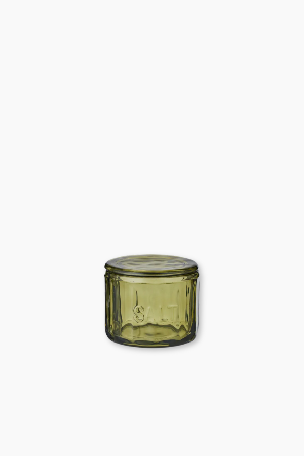 Glass Salt Jar - Green