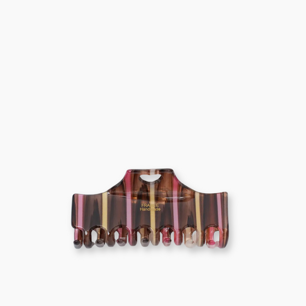 Stripe Claw Hair Clip - Tortoise/Pink
