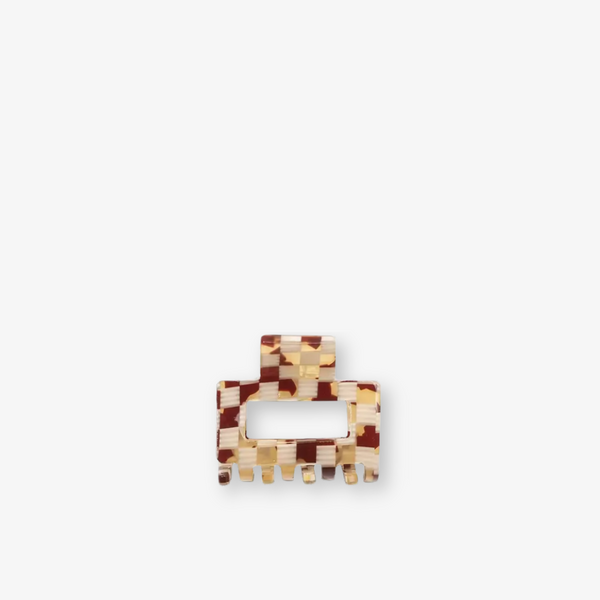 Elms Mini Hair Clip - Check Pattern