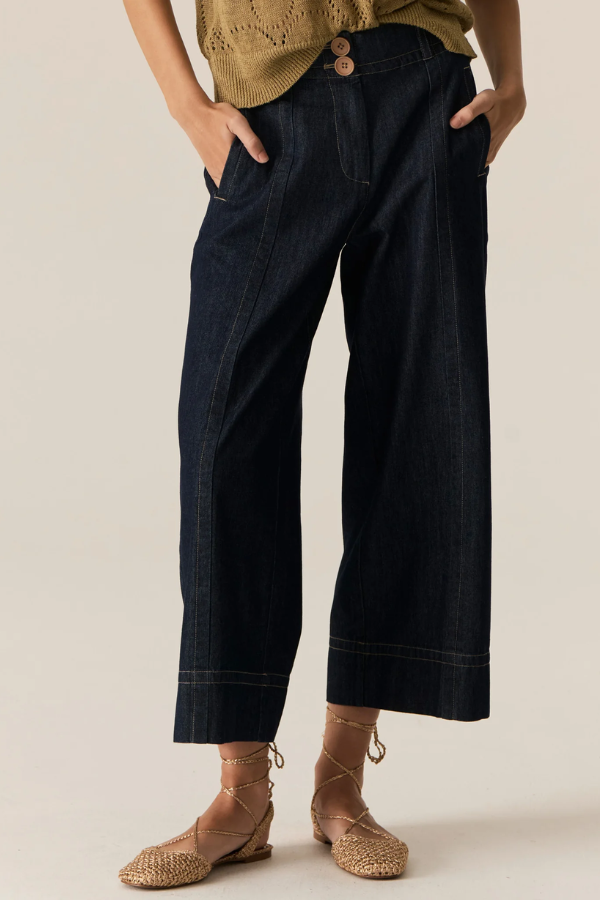 Carsen Crop Pant - Dark Wash