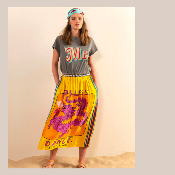 Alexa Printed Midi Skirt - Fearless Dance