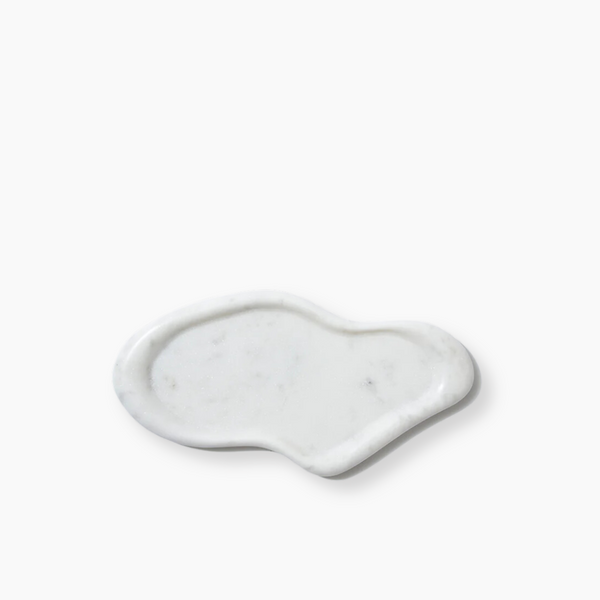 Marble Puddle Plate - White