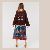Vanessa Printed Midi Skirt - Nautical