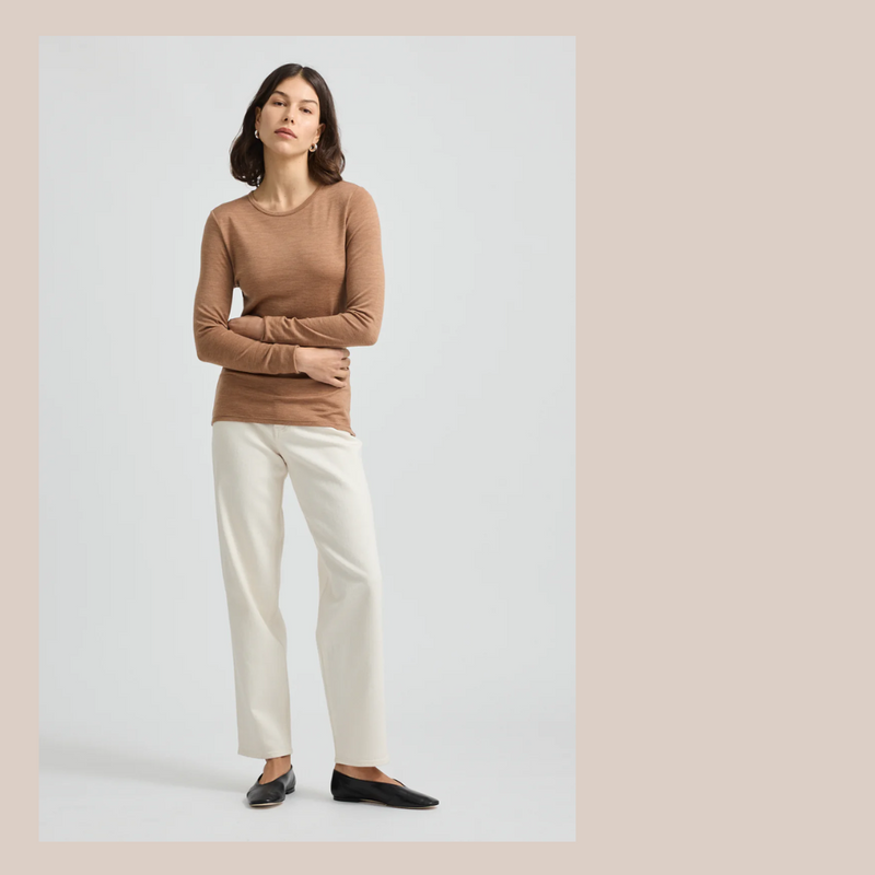 Crew Merino Tee - Sand Dune