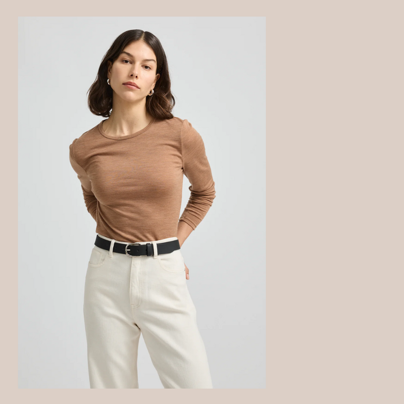 Crew Merino Tee - Sand Dune