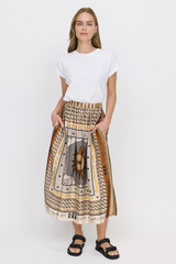 Rosealee Printed Midi Skirt - Tattoo