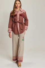 Kiara Belted Jacket - Smoking Rose