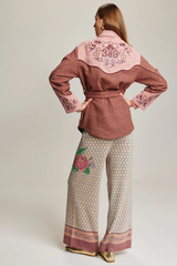 Kiara Belted Jacket - Smoking Rose