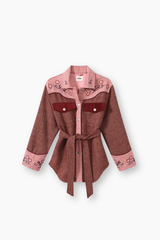 Kiara Belted Jacket - Smoking Rose