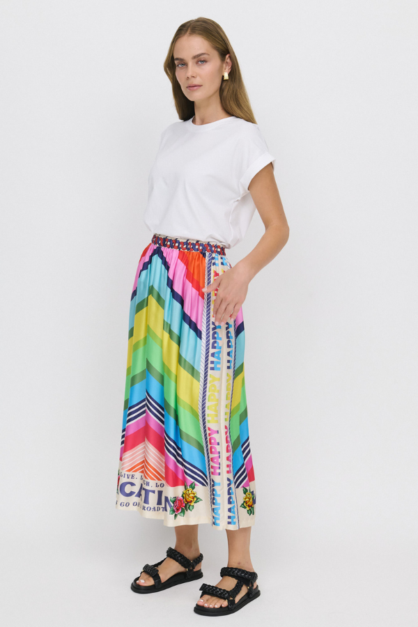 Alexa Printed Midi Skirt - Vacation