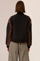 Cassidy Varsity Jacket -Black/Chocolate