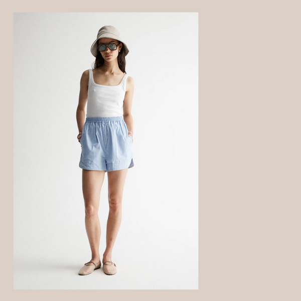 Poppy Short - Blue Stripe