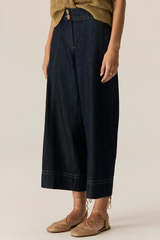 Carsen Crop Pant - Dark Wash