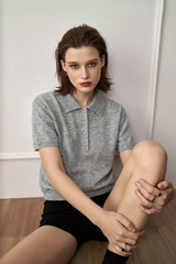 Boundless Polo Knit - Soft Grey