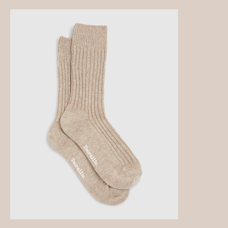 Ribbed Merino Socks - Oat