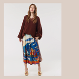 Vanessa Printed Midi Skirt - Nautical