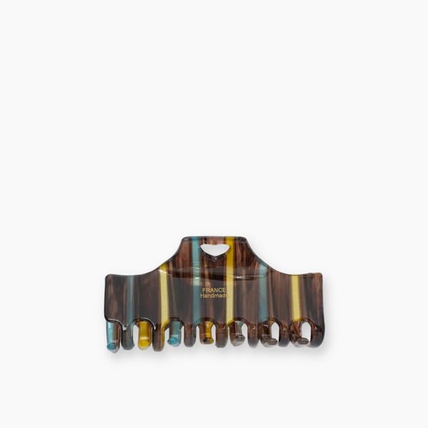 Stripe Claw Hair Clip - Tortoise/ Blue
