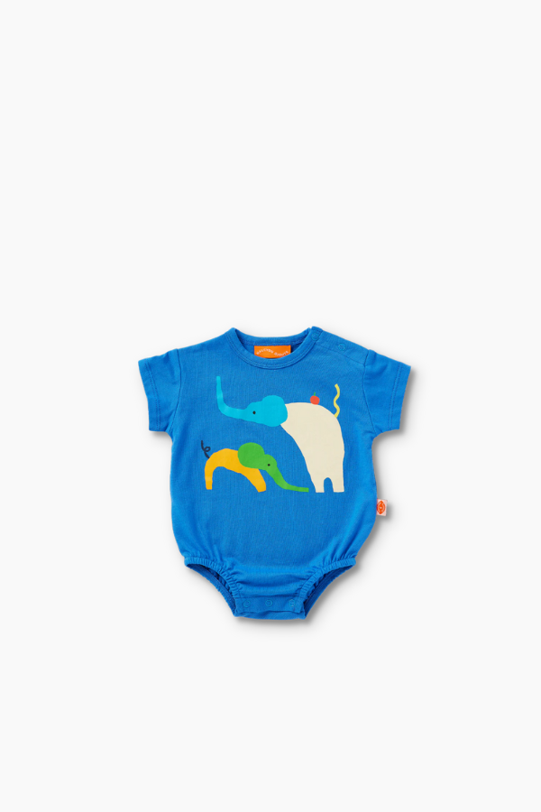 Short Sleeve Bodysuit - Happy Herd Blue