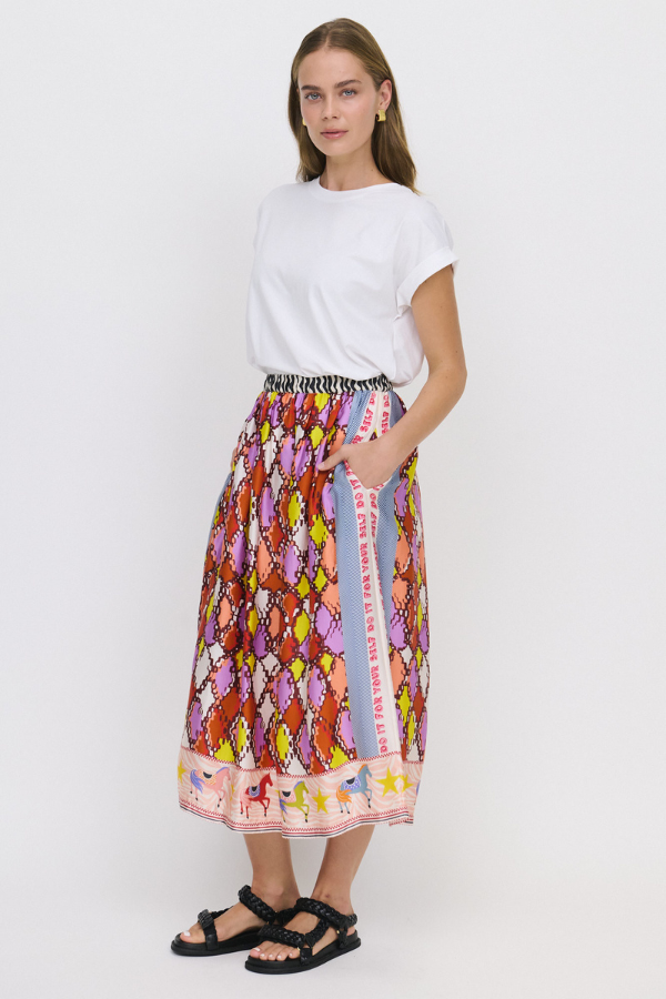 ME369 Alexa Printed Midi Skirt - Horse