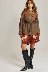Kiara Belted Jacket - Brown