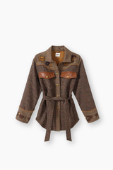 Kiara Belted Jacket - Brown