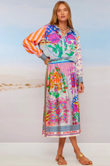 Elizabeth Printed Midi Skirt - Rangoli
