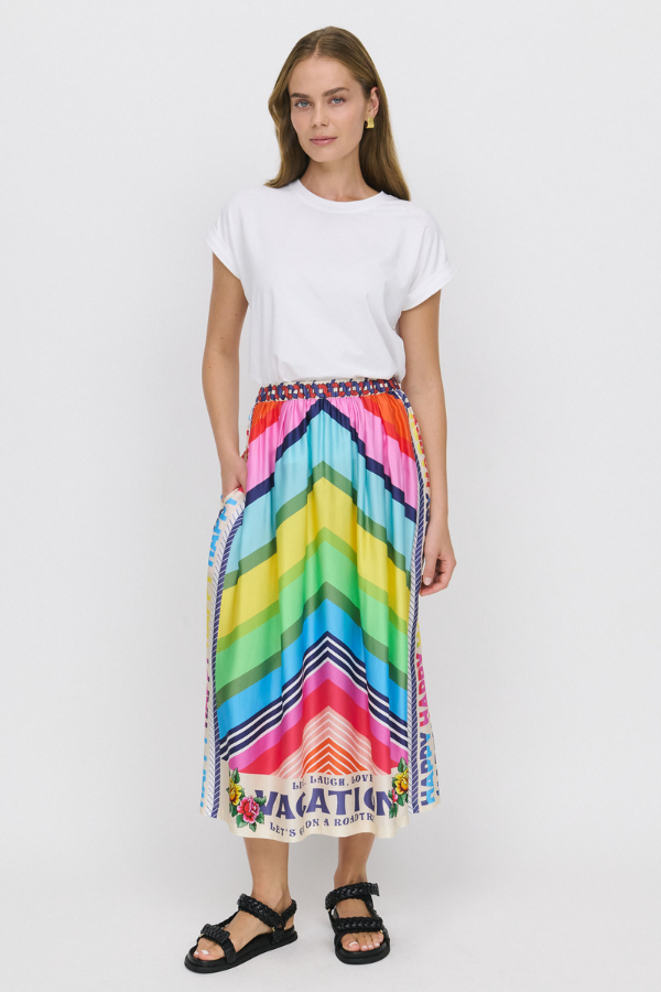 Alexa Printed Midi Skirt - Vacation