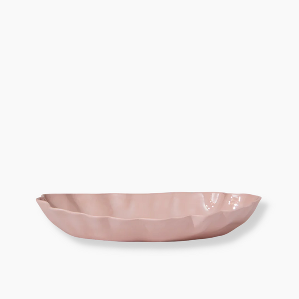 Icy Pink Ruffle Rectangle Platter - Medium