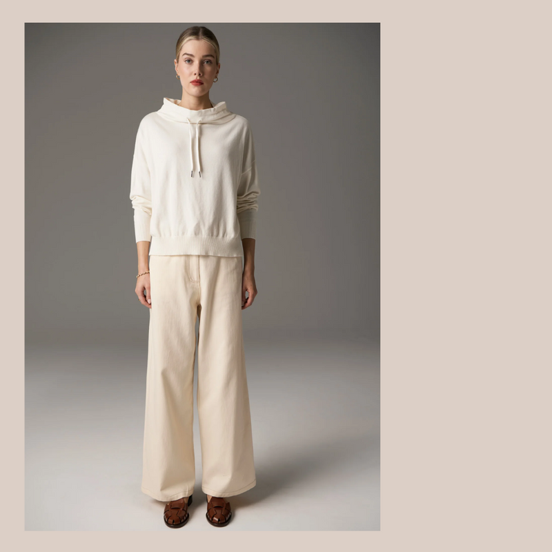 Beech Drawcord Knit - Ivory