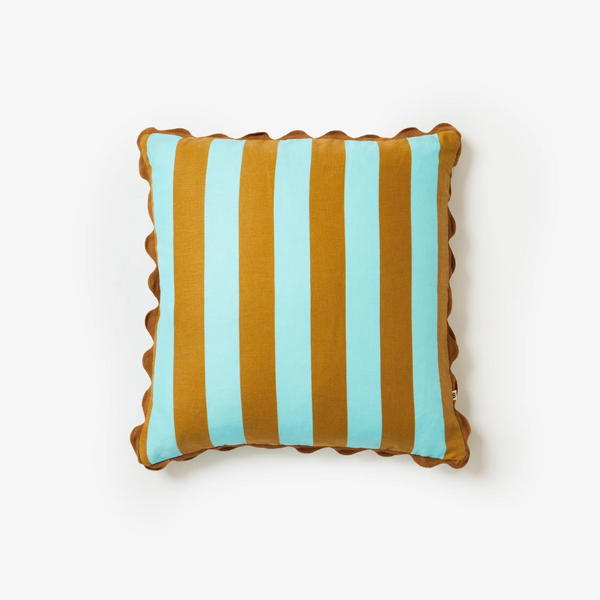 Cushion - 50 x 50cm / Bold Stripe Jade Tan