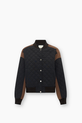 Cassidy Varsity Jacket -Black/Chocolate