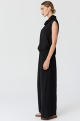 Fennel Cowl Neck Top - Black