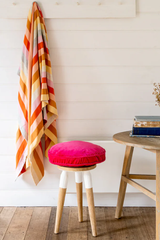 CASTLE Penny Round Cushion - Hot Pink Velvet