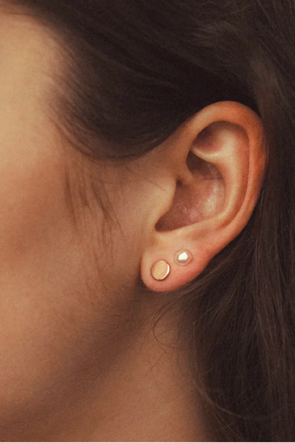 Disc Stud Earrings - Sterling Silver