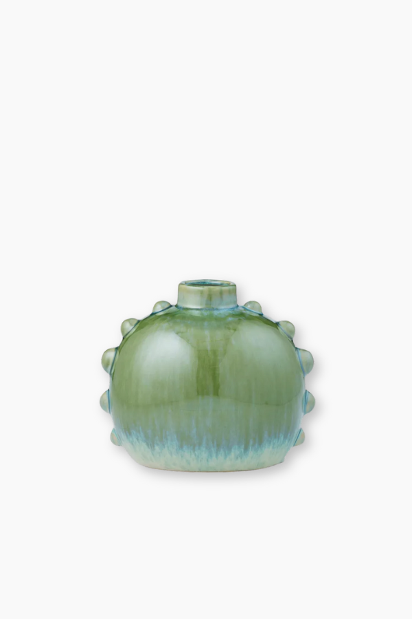 Oval Ceramic Vase - Green