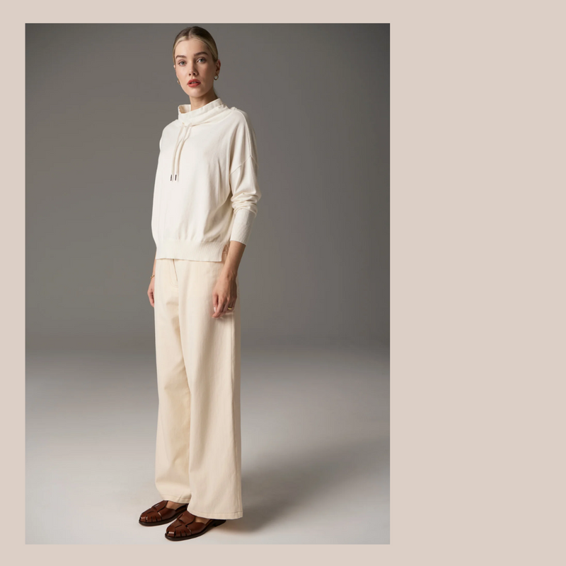 Beech Drawcord Knit - Ivory