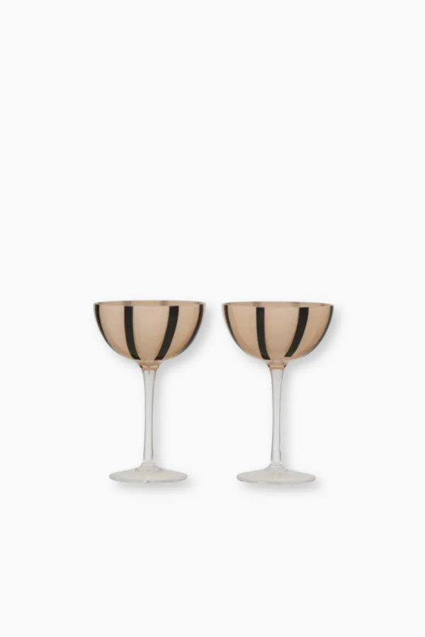 Cocktail Glass - Set of 2 / Nude & Black