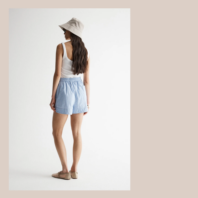 Poppy Short - Blue Stripe