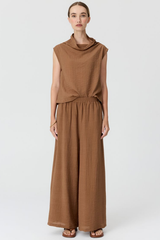 Fennel Cowl Neck Top - Ginger