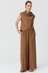 Fennel Cowl Neck Top - Ginger