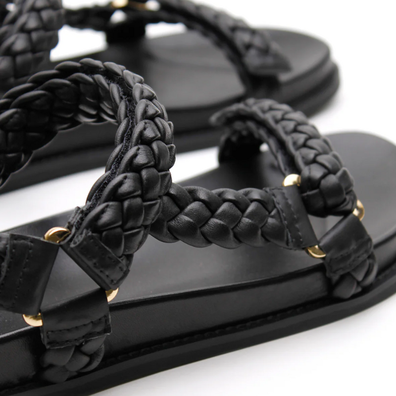 Elke Braided Sandal - Black